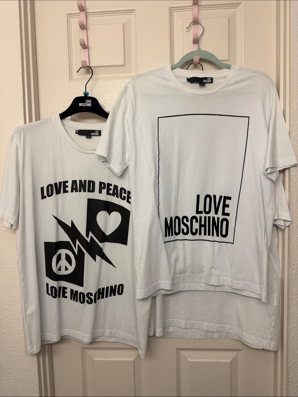 Mens Love Moschino White Graphic Tee Bundle